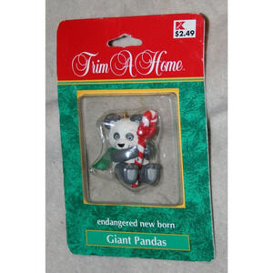 Vintage Trim A Home Giant Panda endangered new born Christmas Ornament KMart